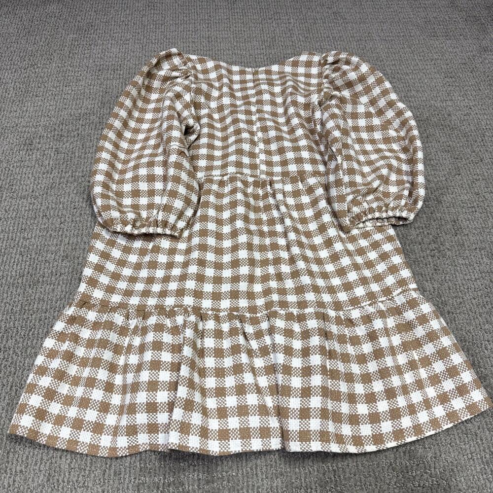 By The River Dress Beige White 3/4 Sleeve Women’s Size Large - Picture 11 of 11